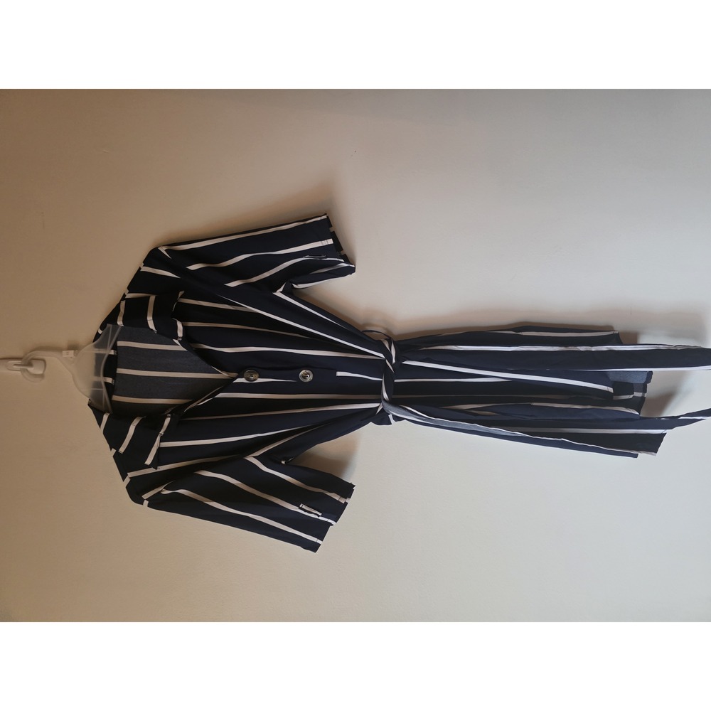 Navy White Stripe Shirt Dress